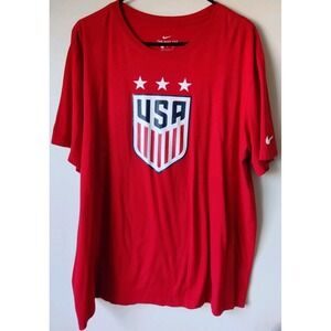 Men Nike USA Evergreen Tee University Red Size XL 100% Cotton Patriotic